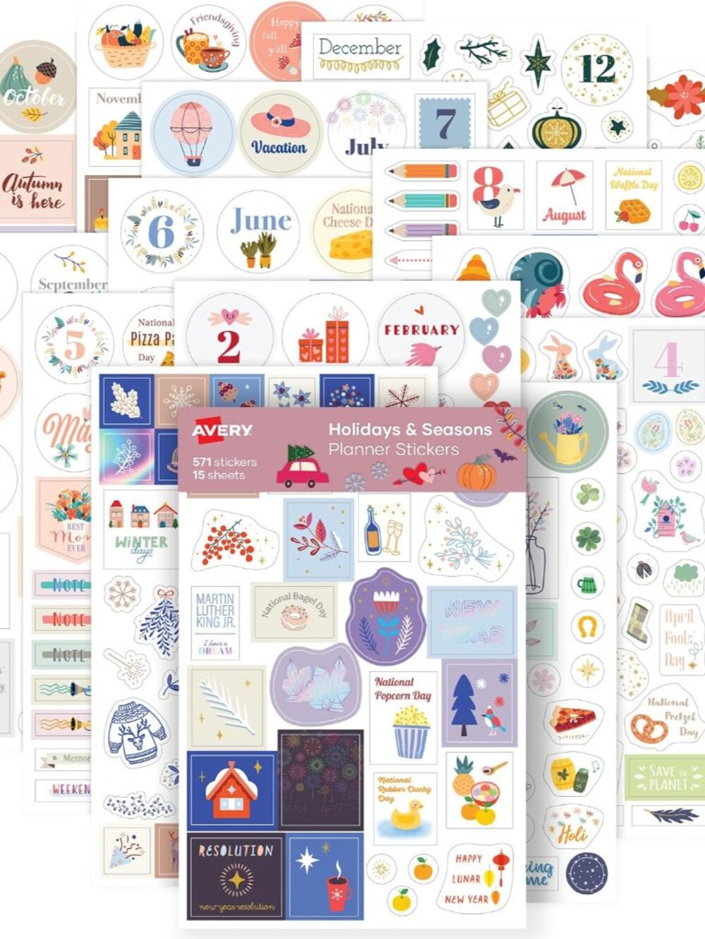 Holidays and Seasons Planner Sticker Pack, Christmas, Thanksgiving, and Other Ho
